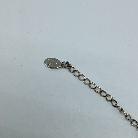 Vintage Carolina Herrera Blue Abalone Necklace 7 Oval Leaf Stem Pendants - Picture 4 of 6